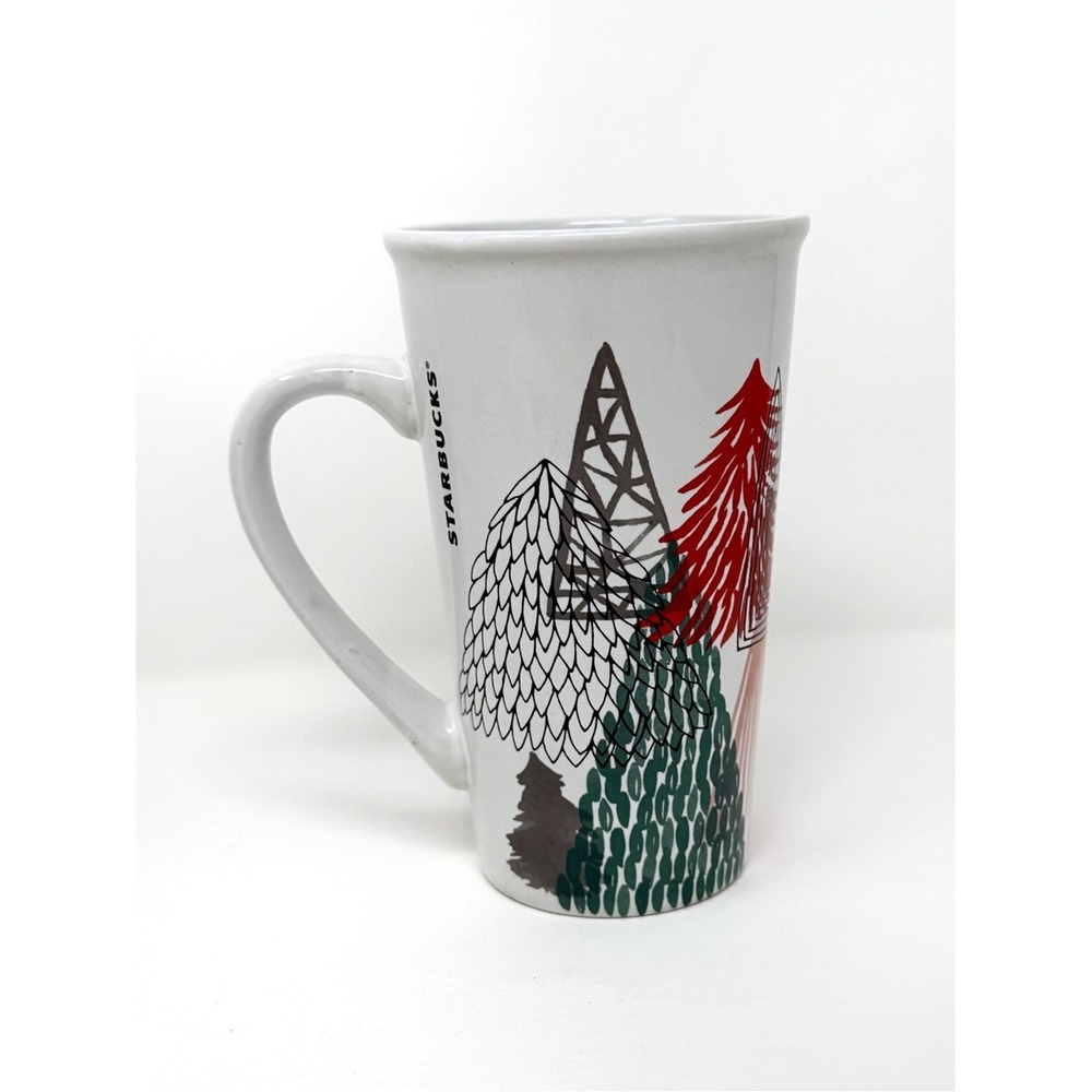 Starbucks Holiday Christmas Tree Mug 14 oz Tall Ceramic Latte Coffee Cup